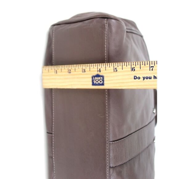 Bennemann BROWN GENUINE LEATHER BUCKLE SHOULDER BAG BUSINESS TOTE HANDBAG PURSE - Picture 12 of 15